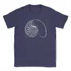 Herren T-Shirt Fibonacci auf einem Nautilus Lässiges männliches T-Shirt Mathematik Basic T-Shirts Rundhalsausschnitt Kleidung 100% Baumwolle Bedrucktes T-Shirt 210629