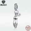 BISAER 925 Ayar Gümüş Moda Kedi Pussy Footprints Charms Boncuk Fit Bilezikler DIY Takı Yapımı Gümüş 925 Takı ECC930 Q0531