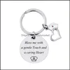 Klucze pierścienie Biżuteria Ze Stali Nierdzewnej Napis Pielęgniarka Cap Heart Okrągły Pielęgniarstwo to dzieło Serca Sier Car Breloki Boże Narodzenie Przyjaciel Drop 25x25mm