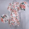 Sexy v-hals mini-jurk vrouwen bloemen korte mouw sjerpen zomer jurken tuniek hoge taille dames sundress vrouwelijke kleding 210306