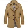 Hommes Trench manteaux automne hiver hommes homme mi-long manteau hommes vêtements coupe ajustée pardessus à manches longues 2021 concepteur grande taille 5XL