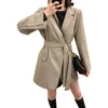 Large size women's mid-length jacket small suit Korean version of autumn and winter high quality loose Female Blazer 210527