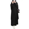 Vestuário étnico Wepbel Ternos com capuz Traje folclórico Capas completas Khimar Balanço grande Robe sólido Vestido Jilbab Ramadan Oração Djellaba Is268A