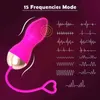 NXY Eggs 15 Geschwindigkeiten, vibrierendes Sprungei, Silikon-Vagina-Kugel, Klitoris-Stimulator, G-Punkt-Vibrator, Sexspielzeug für Erwachsene für Frauen, Fernbedienung, 1209