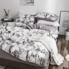 Conjunto de cama de casal de mármore moderno estilo nórdico edredom capa conjunto confortável capa de colchão fronha cama de cama dupla dupla têxteis 211007