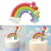 Andere festliche Partyzubehör Regenbogen Kuchen Topper Flaggen Dekor Kinder Mädchen Geburtstag Topper Backen Dessert Top Cupcake Hochzeitsdekoration F9A4