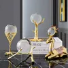 Nordic Style Crystal Ball Heminredning Desk Resin Ornaments Yard Garden Figurine Kontor Sovrum Vardagsrum Dekoration Tillbehör 210811