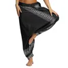 New Womens Harem Yoga Pants,Adjustable Waistband High Waist Casual Beach Pants Baggy Hippie Boho Aladdin Pants H1221