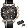 Lige Chronograph Mens Zegarki Top Marka Moda Luksusowy Zegarek Kwarcowy Mężczyźni Wojskowy Wodoodporny Zegar Mężczyzna Sport Wristwatch 210527