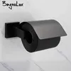 Черный дизайн Простота для установки ванной комнаты для кухни аксессуар настенный нержавеющая сталь ржавчины туалетной бумаги рулона 210709