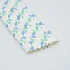 Disposable Dinnerware 8pcs Dispasable Baby Blue Paper Straws Tableware Party Supplies Birthday Wedding Shower Eco-Friendly