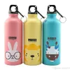 Lovely Animal 500ml Large Capacity Sports Water Bottles Outdoor Portable Cycling Camping Aluminum Alloy Kids Water Cups Bottles XDH1106 T03