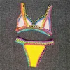 Mulheres conjunto de biquíni reveible roupa de banho beachwear sexy cintura baixa artesanal malha maiô feminino terno de natação 253g8892810