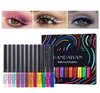 Handaiyan 12-Farben-Flüssig-Eyeliner-Set, mattierter farbiger Eyeliner-Stift, schnell trocknend, leicht zu tragen, langanhaltendes Coloris-Augen-Make-up