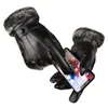 Five Fingers Gloves Men Driving Winter Warm Cashmere Full Finger Leather Touch Screen Mittens Outdoor Ski Cycling Thermal Waterpro317n