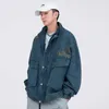 メンズジャケットヴィンテージ刺繍ジッパーデニムジャケットコート男性ヒップホップストリートウェア2021春原宿アメリカの特大メンズ