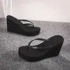 Hausschuhe Sommer Frauen EVA Starke High Heel Damen Flip-Flops Keil Mode 2021 Weibliche Strand Schuhe Kausal Solide frauen sandalen