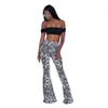 Bulk Lots Wholesale Items Women Bootcut Pants Fashion Print Flare Pants Bell Trousers Full Length B8704