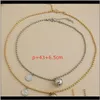 Pendant & Pendants Zhini Hip Hop Oval Thick Metal Chain Necklaces For Women Gold Sier Color Ball Long Choker Necklace Wedding Jewelry Drop D