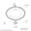 Hot Selling Solid Heart Charm Dangle Jewelry 925 Sterling Sier Kralen Ketting Armbanden