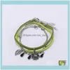 Beaded Jewelrybeaded Strands 4Pcs/Set Handcraft Boutique Fashion Multilayer Crystal Stone Beads Strand Bracelets Bangles Pulseras Boho Muj