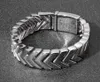 Punk-Stil, Schlangenknochen-Gliederschlüsselbeinkette, Edelstahl, Herrenarmband, Armreif, 18 mm, 8,66 Zoll, 132 g Gewicht, Silber