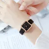 Gaiety marca moda feminina relógio simples quadrado pulseira de couro senhoras relógios quartzo relógio de pulso feminino drop251r