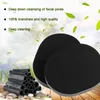 Sponges Applicators & Cotton Natural Black Bamboo Charcoal Face Clean Sponge Wood Fiber Wash Beauty Makeup Accessory Cleaning Puff MA Trin22