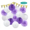 Mi Primera Comunion Decoração Royal Blue Tissue Pompoms 8 "Branco Redondo Lanterna Lanterna Ouro Prata Banner Crianças Aniversário Diy Presente 211018