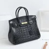 Birkins tote handbag 2021 new women's crocodile pattern leather fashion carrying handbag2558