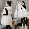 Guilantu Autumn Winter Sleeveless Hooded Jacket Women Plus Size Slim Long Vests Overcoat Female Cotton Padded Waistcoat Parkas 211008