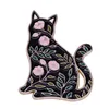 Pins Broschen Blume Katze Kitty Tier Haustier Liebhaber Geschenk Brosche Pins Emaille Metall Abzeichen Anstecknadel Jacken Modeschmuck Accessori3123522