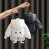 Moda inverno nuove ragazze giacca di cotone abbigliamento per bambini cappotto per bambini coreano bianco addensare caldo bambini con cappuccio panno di cartone animato di alta qualità