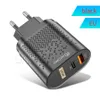 QC3.0 PD Быстрое зарядное устройство 20W Тип C USB быстрый зарядки адаптер двойных порта телефона настенные зарядные устройства с US UU UK Plug для iPhone 12 13 Samsung Huawei высокое качество