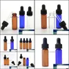 Packing Office School Business Industrial4ML Droper Bottles Clear Amber Blue Glass Prov Bottle Class For E Liquid With Black Lids 3000P