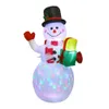 LED Light Inflatable Model Christmas Snowman Colorful Rotate Airblown Dolls Toys for Household Parties Accessories 211104