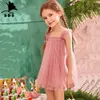 2020 Meninas Verão Princesa Vestido Crianças Roupas Menina Sling Net Gaze Vestido Princesa Tutu Rosa Vestido Crianças Roupas Q0716