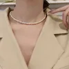 TIMEONLY Collier ras du cou en chaîne de perles d'imitation de luxe pour femmes, collier rétro, cadeau d'anniversaire, bijoux de Style japonais