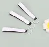 10pcs Bag Parts Sublimation DIY White Blank PU Leather Long strip Keychain