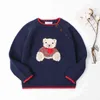 Maglione per bambini Orso cartone animato Ragazze e ragazzi Kint s Autunno Inverno Bambino Caldo lana Top per bambini Abbigliamento pullover 211104