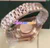 44mm Day Date A2813 Automatic Mens Watch Big Diamond Bezel Champagne Gypsophila Dial Stick Markers Bracciale in oro rosa Orologi Timezonewatch E16b2