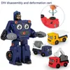 Dekorative Objekte Figuren Demontage und Montage Technik Fahrzeug Kinder DIY handmontiertes Automodell Puzzle Verformung Roboter T