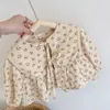 Höst Baby Girls Floral Printed Coats Koreanska Style Toddlers Kids Cardigan Ytterkläder Sjal Toppar 211204