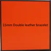 15mm lyxigt rostfritt stål manschettarmband armband armband pu läder klassisk original charm gz9y