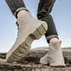 Jonge studenten modieuze canvas laarzen zomer ademend dunne mannen casual bord schoenen waterdicht lederen oppervlak rubberen zachte zool groothandel afmeting € 39-44 W38