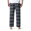 Herrbyxor klassiska sömnkläder män flanell pläd pyjama bomulls sömn lounge byxan hembyxor med fick pantalon homme