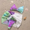 Womens Tie-Dye Printing Badmode Mode Trend Verzameling Bras Slips Split Bikinis Badpak Zomer Vrouwelijke Casual Bandage Beach Bikini 3pcs Sets