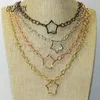Colares pendentes 4pcs misturam a cor da estrela do clasco de metal de metal jóias de ouro cadeia artesanal judia 50596