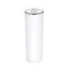 Drinkware Sublimation Skinny Tumblers 20 oz / 30 oz tasse maigre droite blanche vierge avec couvercle paille Tasse à eau isolée sous vide en acier inoxydable Transport maritime T2I52039-1