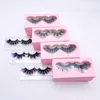 Colored 25mm 100% Real Mink Eyelashes 39 Styles Dramatic Fluffy Volume False Eyelash Colorful on the End Cosplay Party Full Strip Lashes with Paper Box Customize Logo